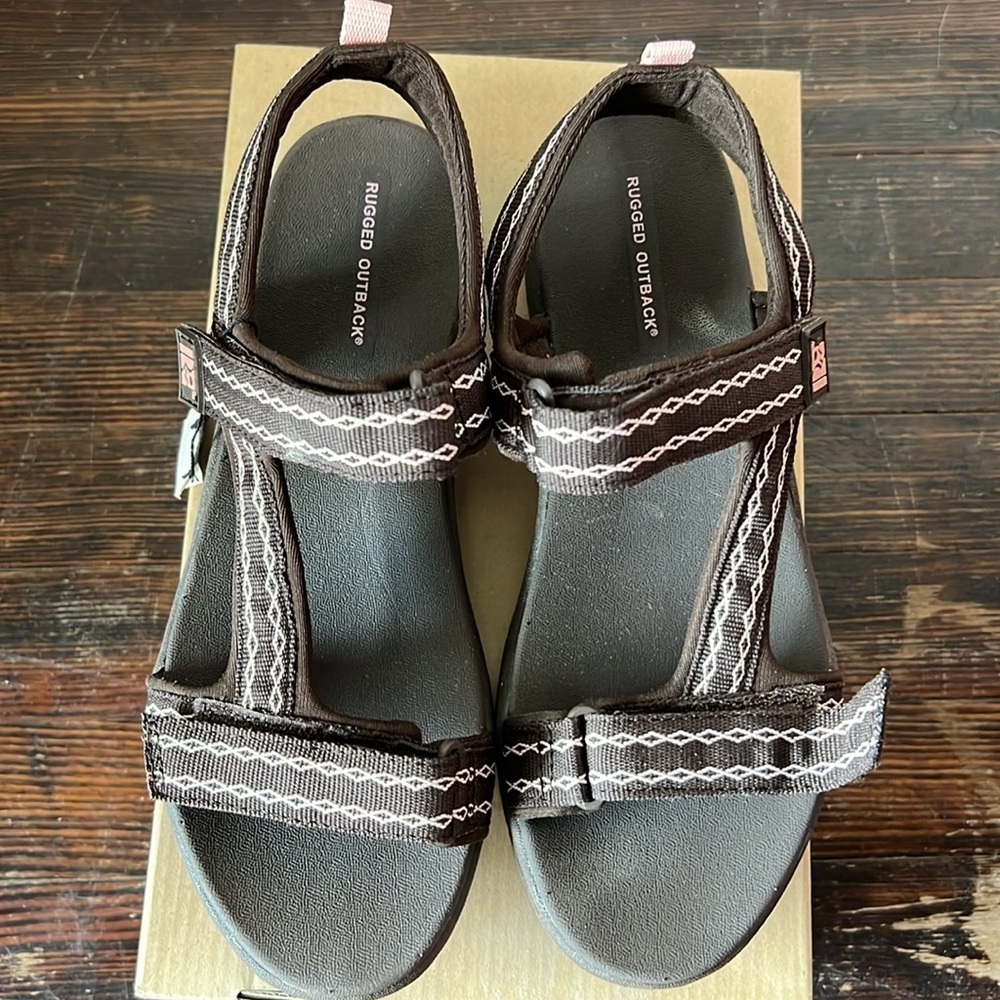 NIB Rugged Outback Brown Riva Sandals Womens 10 - Picture 3 of 3